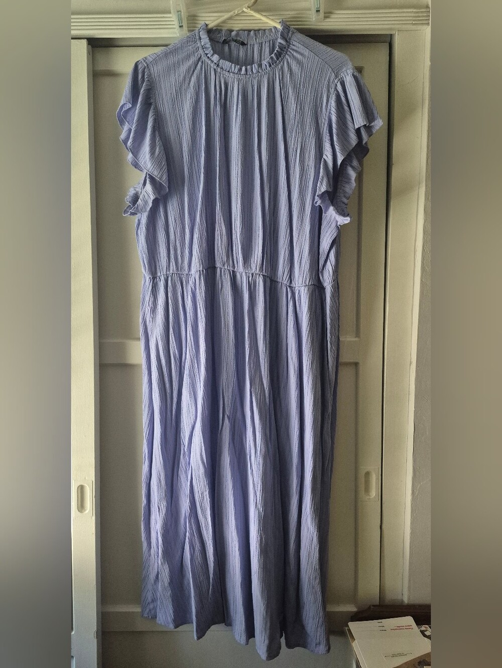 BloomChic Lavender Ruche Maxi Dress